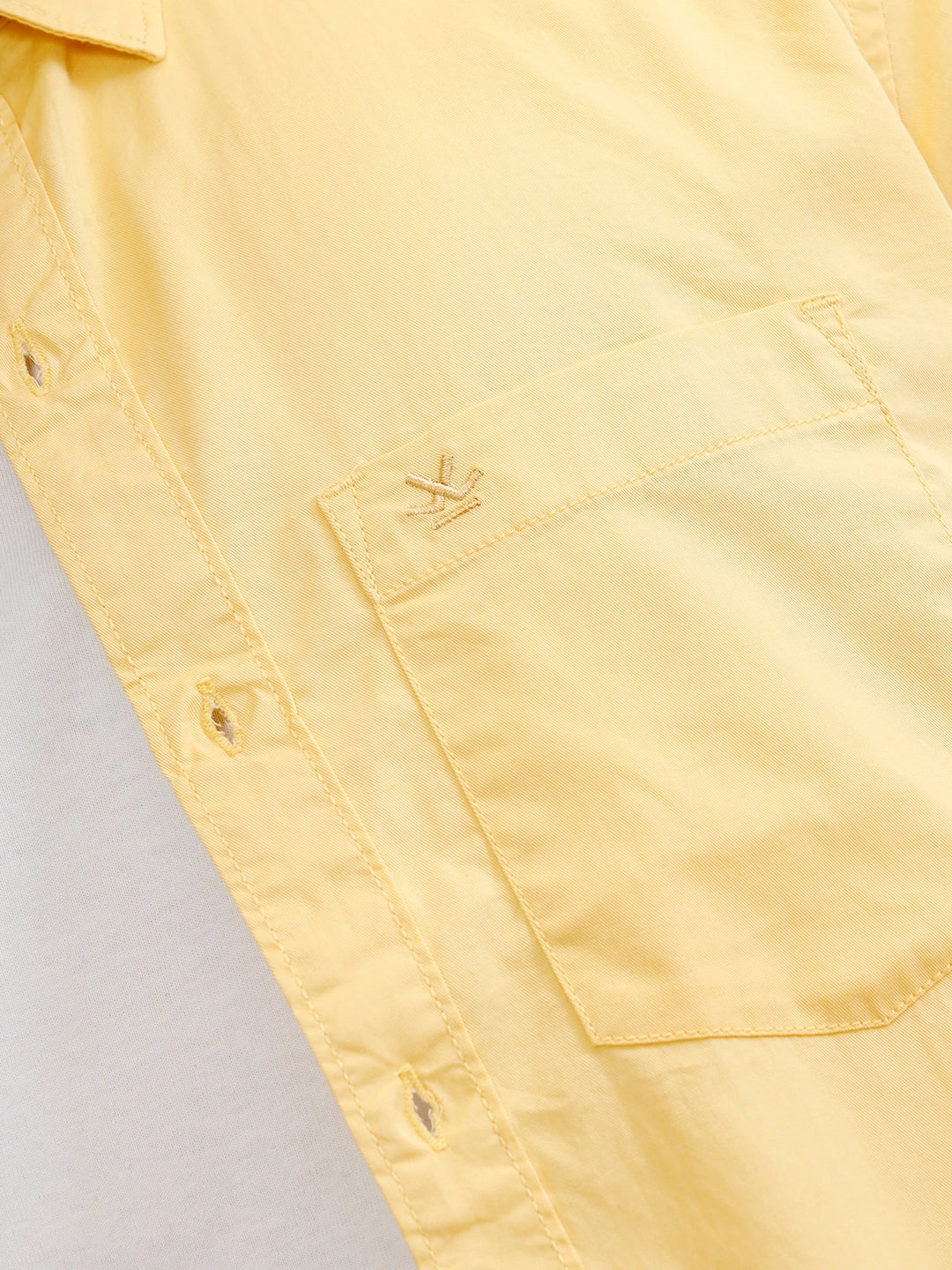Solid 100%Cotton Regular Fit Shirt |Yellow