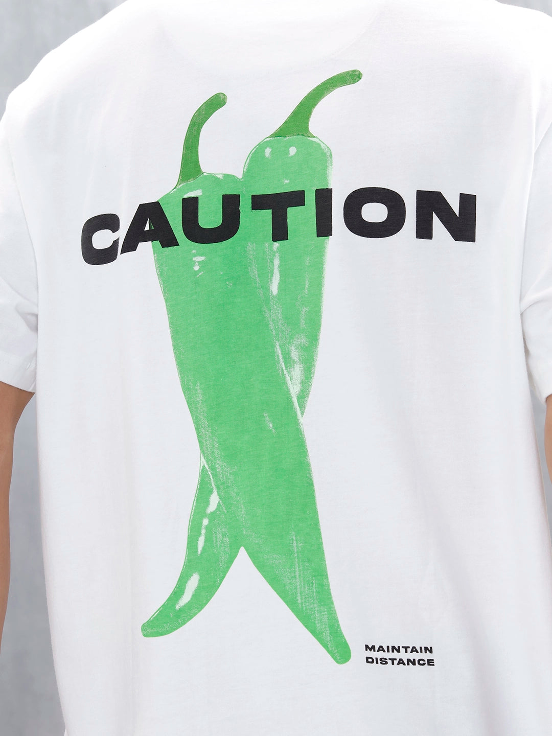 Men’s Oversized Graphic Printed Tee | White
