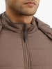 Solid Regular Fit Puffer Jacket | Brown