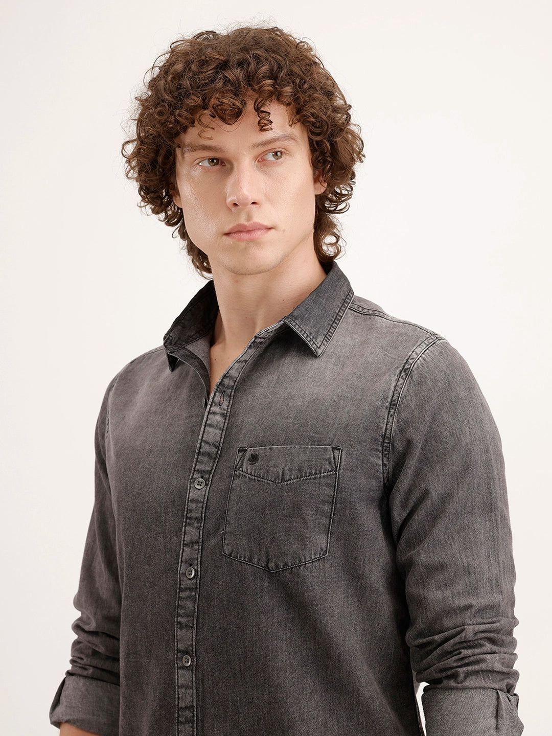 Slim Fit Faded Shirt | Grey