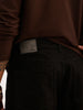 Solid Loose Fit Denim Jeans | Black