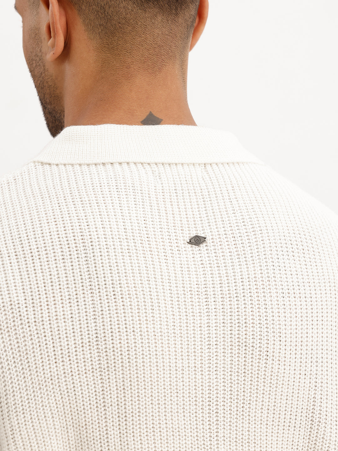 Classic Comfort Fit Knitted T-Shirt | White