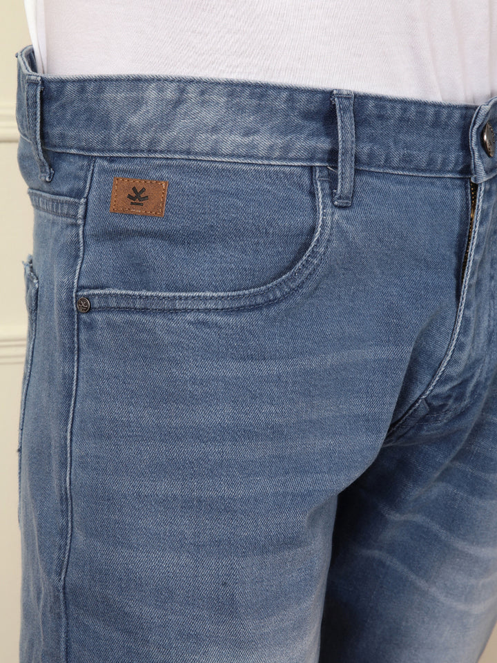 Linen Blend Denim Jeans | Light Blue