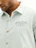 Slim Fit Embroidered Detail Shirt | Green