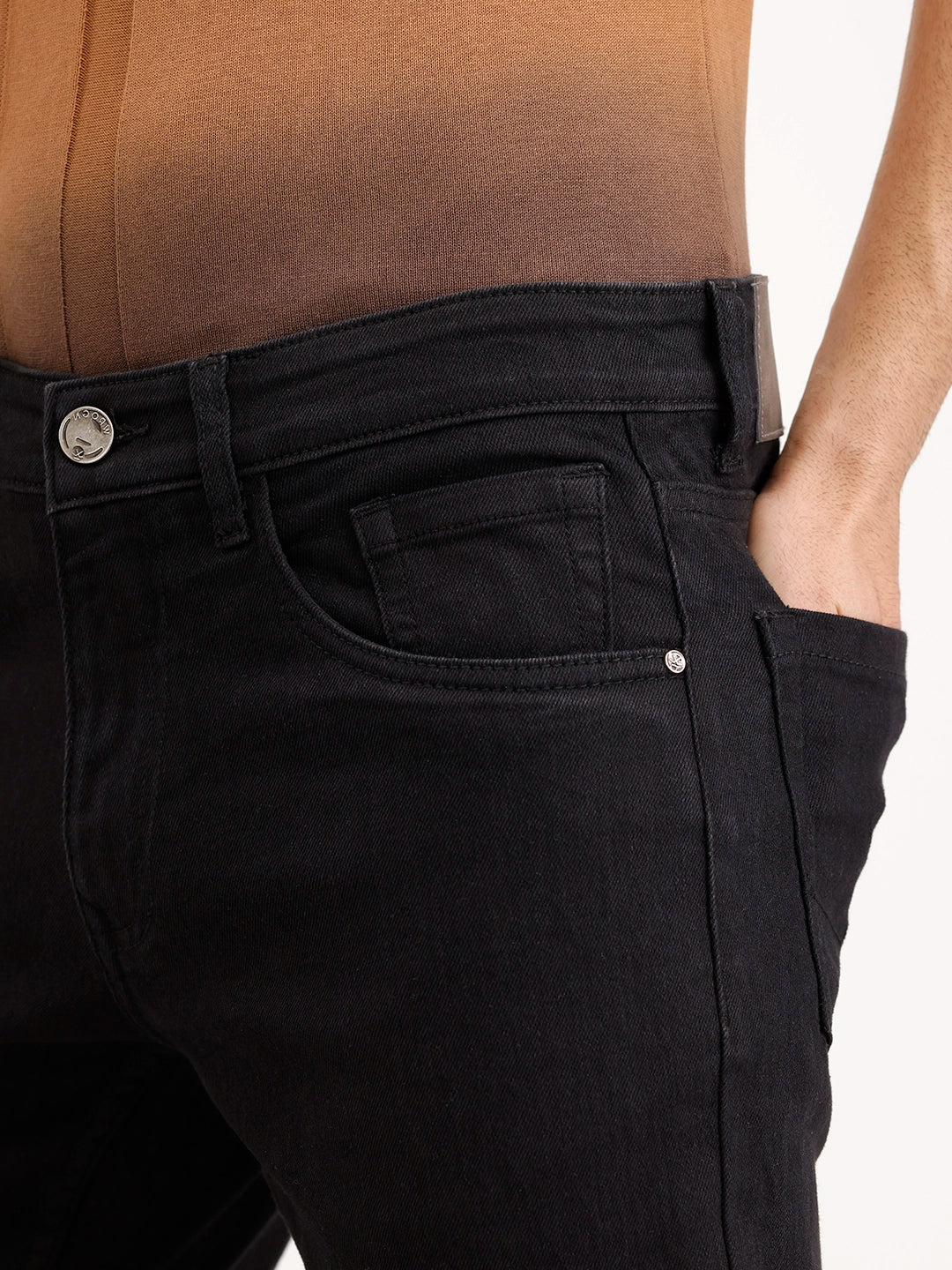Solid Slim Fit Denim Jeans | Black
