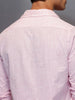 Solid Linen Blend Shirt   |  Pink