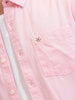 100% Cotton Slub Causal Look Slim Fit Solid Shirt | Pink