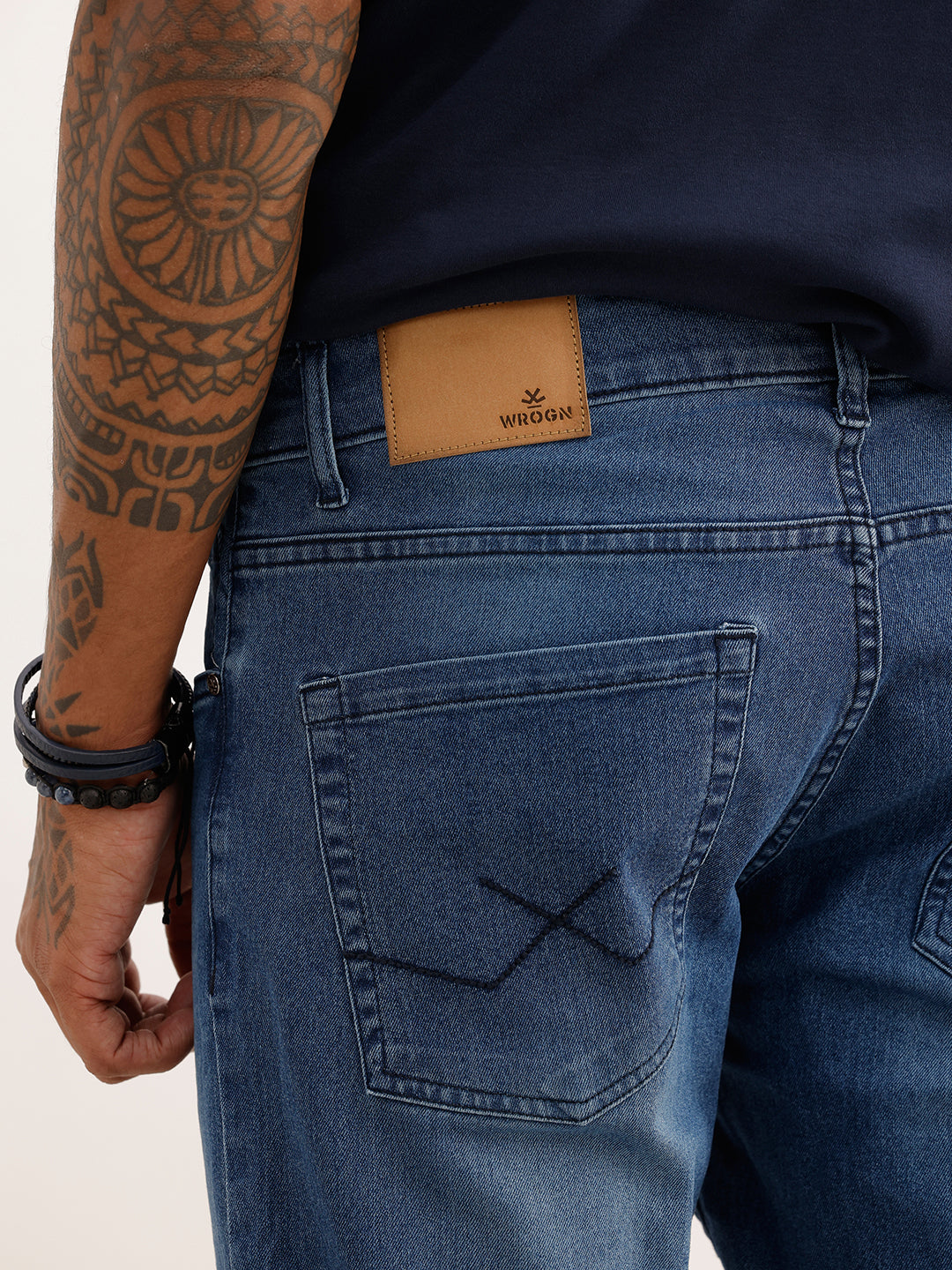 Solid Slim Fit Denim Jeans | Dark Blue