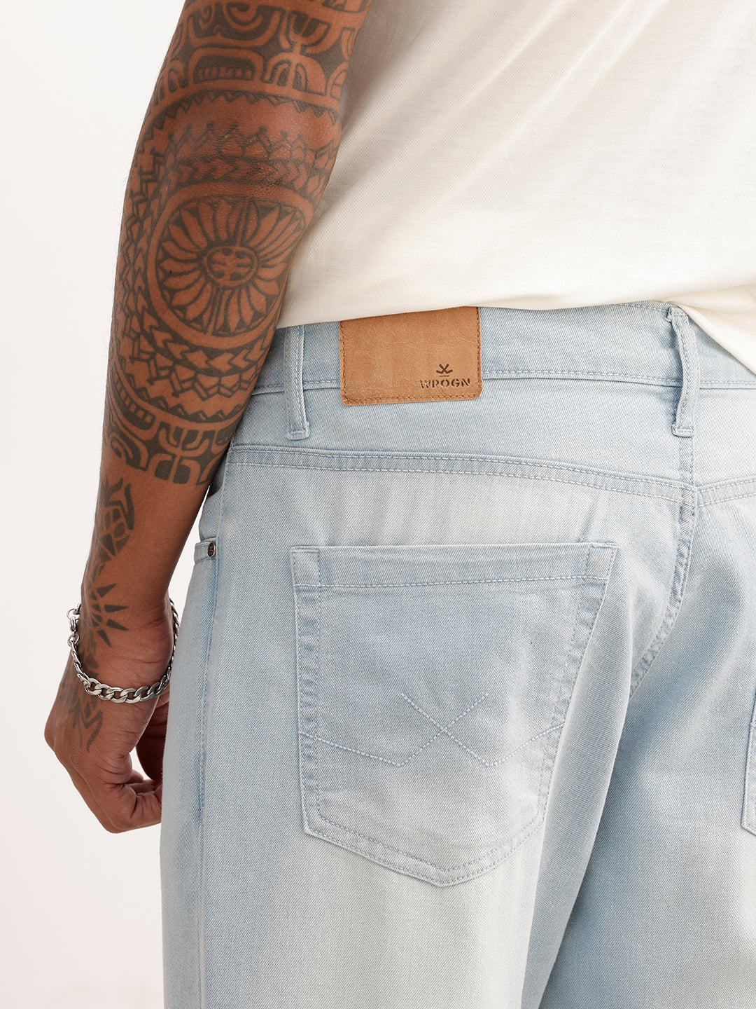 Heavy Fade Slim Fit Denim Jeans | Light Blue | WUJN2654F