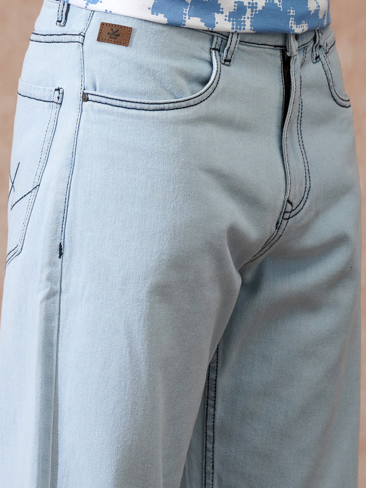 Heavy Fade Loose Fit Jeans | Light Blue