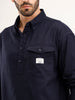 Classic Oversized Fit Shirt | Navy Blue