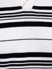 Striped Knitted Johnny Collar Polo Tee | White