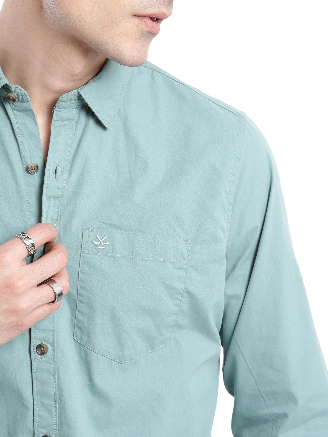 Olive Poplin Classic Shirt