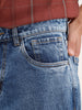 Loose Fit Washed Denim Jeans | Blue