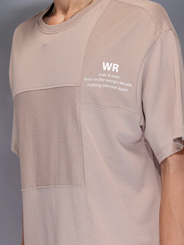 Men’s Soft Panelled Street Tee | Brown