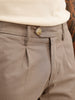 Solid Slim Fit Pleated Trouser | Grey