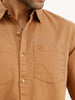 Solid Regular Fit Full Sleeve Shirt | Khaki