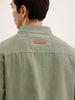 Oversized Zipper Denim Jacket | Olive