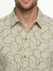 Textured Comfort Fit AOP Shirt | Beige