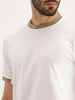 Contrast Collar Slim Fit T-Shirt | White
