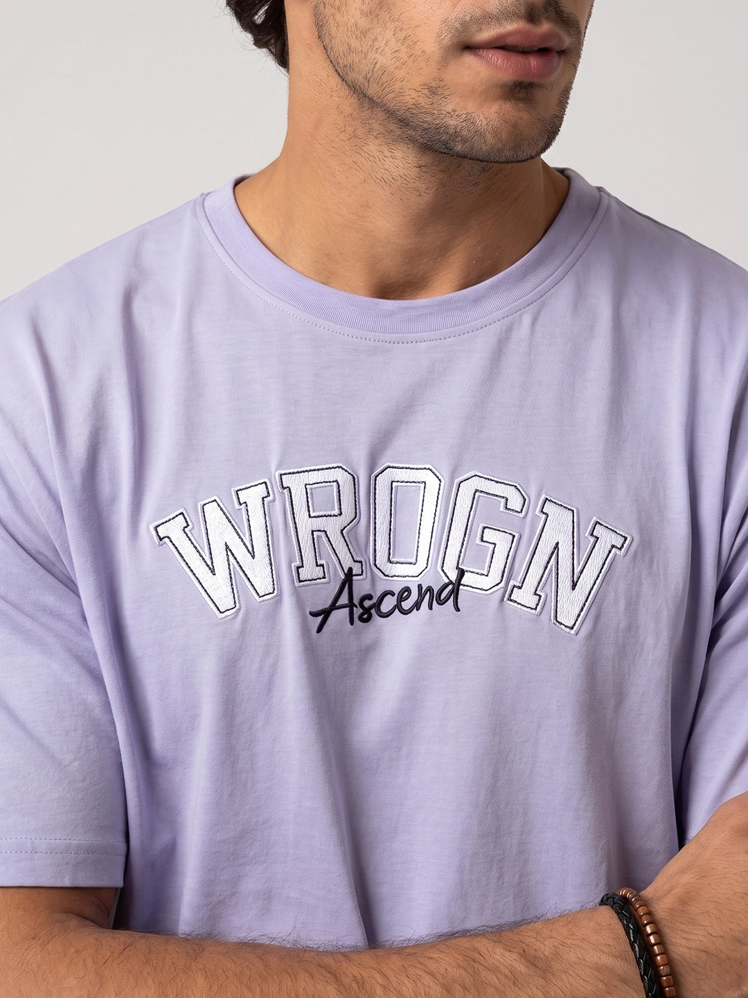Classic Embroidered Patch Detail T-Shirt | Purple