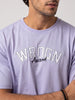 Classic Embroidered Patch Detail T-Shirt | Purple