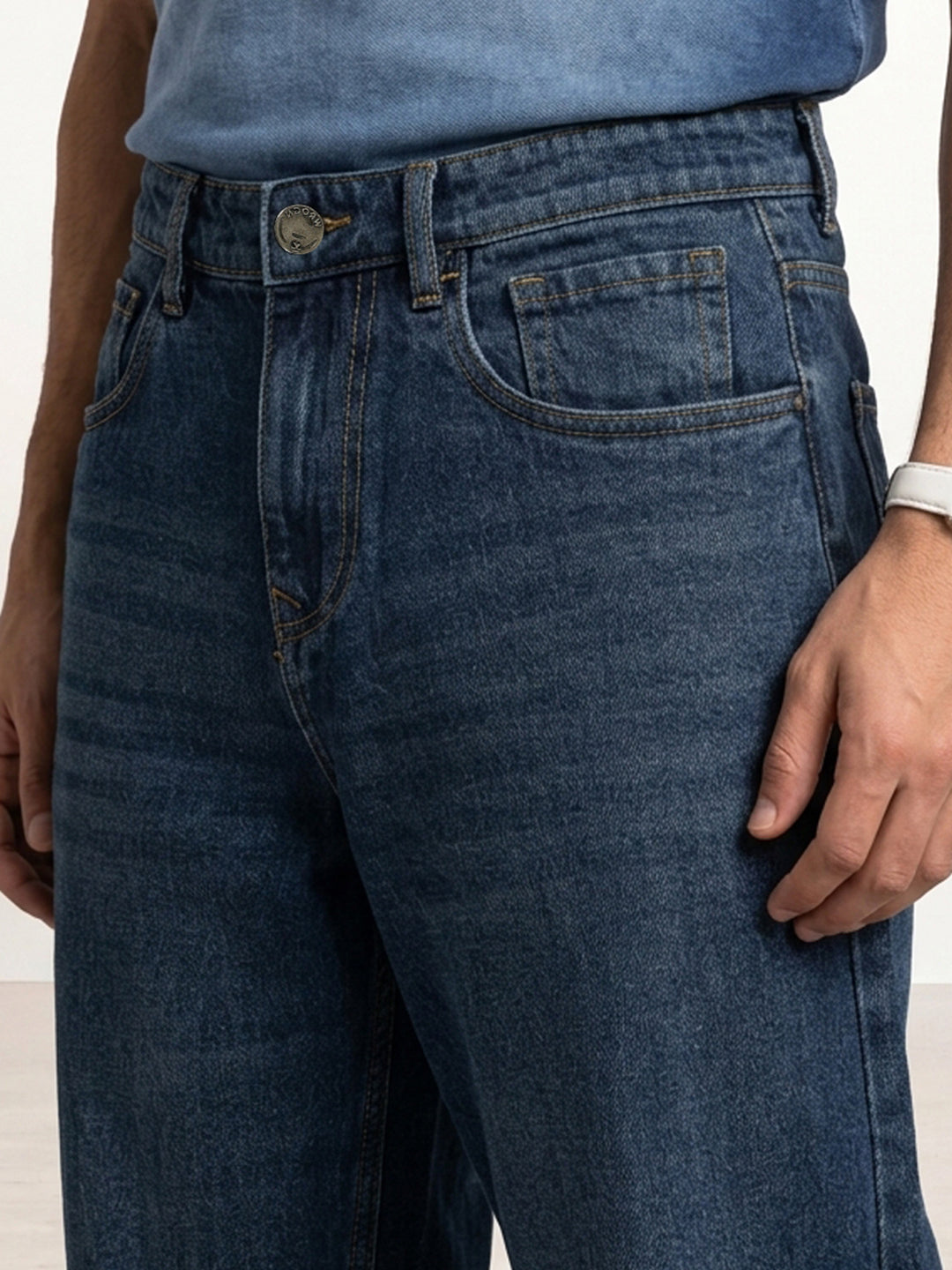 Loose Fit Denim Jeans | Dark Blue