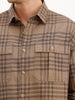 Oversized Double Pocket Checkered Shirt | Brown