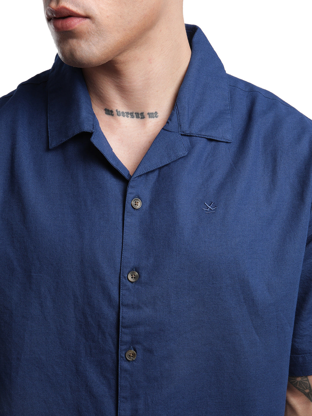 Deep Blue Resort Collar Shirt