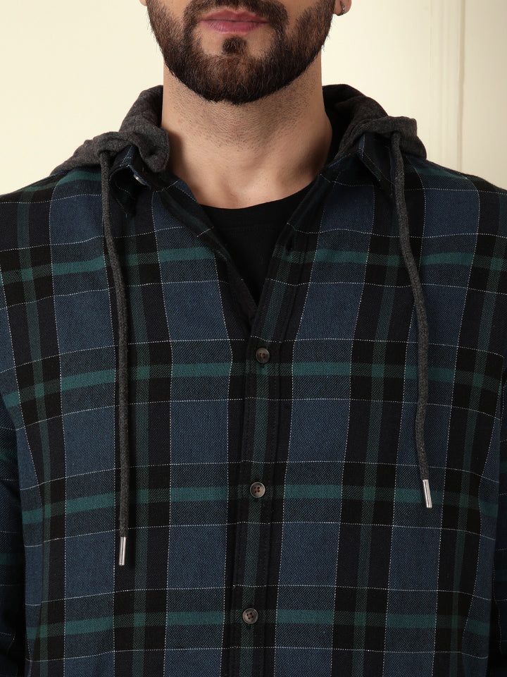Hooded Check Shirt