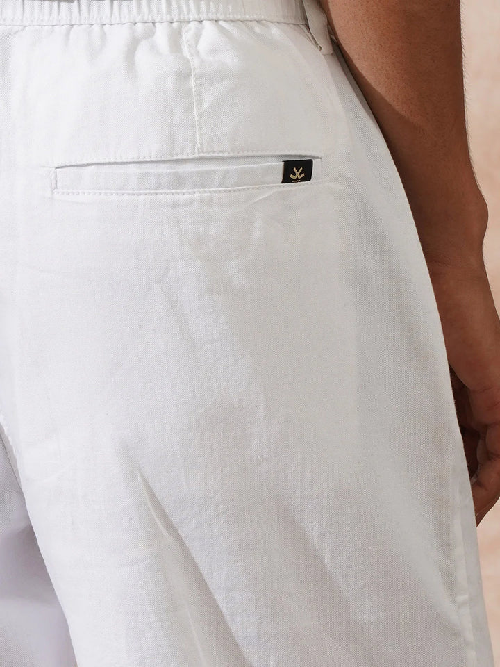 Loose Fit Cotton Trouser | White