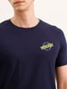 Slim Fit Placement Printed T-Shirt | Navy Blue