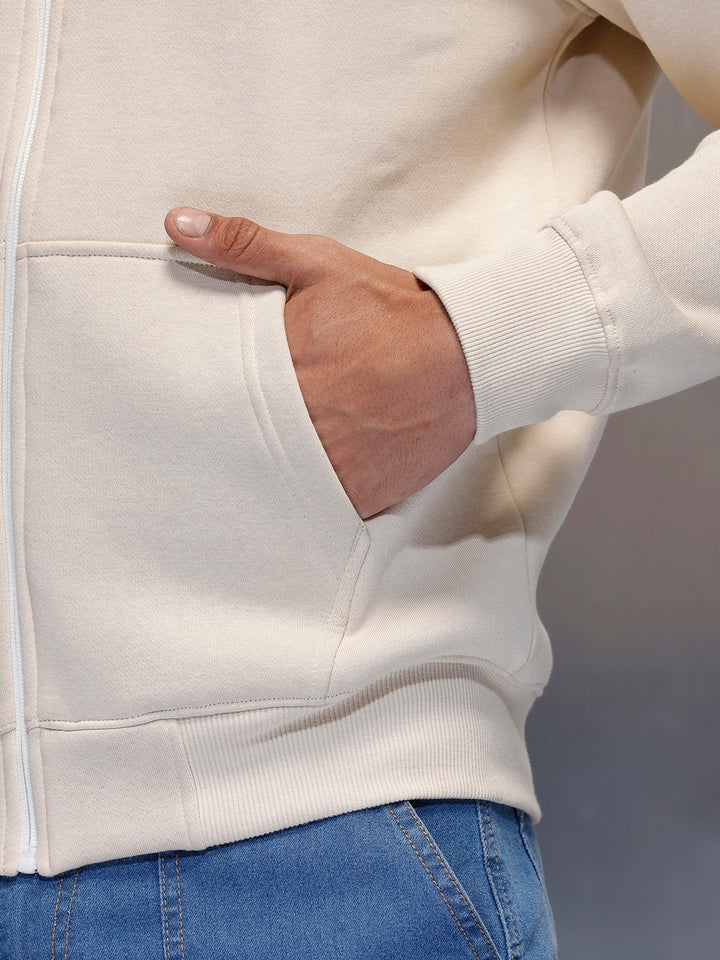 Men's casual sweatshirt with print design | Beige