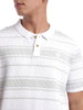 Textured White & Grey Polo T-Shirt