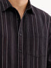 Regular Fit Striped Shirt  | Black