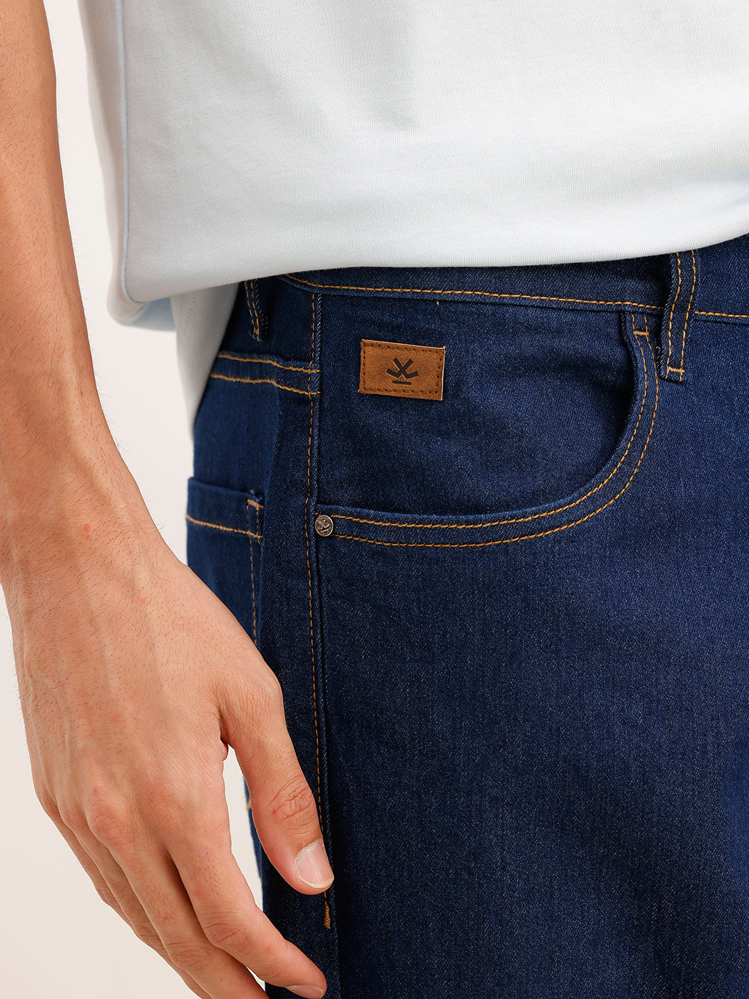 Solid Regular Fit Denim Jeans | Dark Blue | WRJN805M