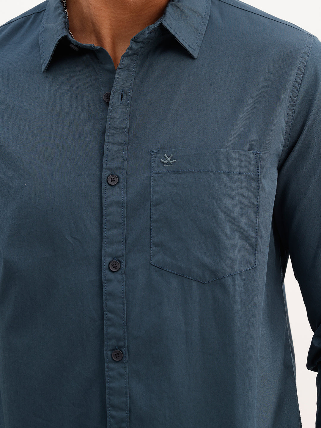 Regular Fit Solid Full Sleeve Shirt | Navy Blue | WVSH2571F