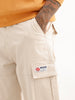 Solid Loose Fit Cargo Trouser | Beige