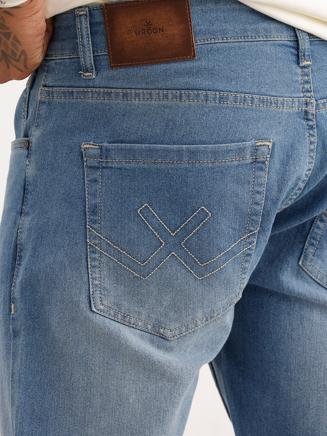 Washed Slim Cropped Denim Jeans | Light Blue