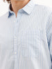 Classic Slim Fit Striped Shirt | Light Blue