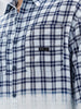 Men's Casual Oversized Fit Checkered Pattern Shirt | White