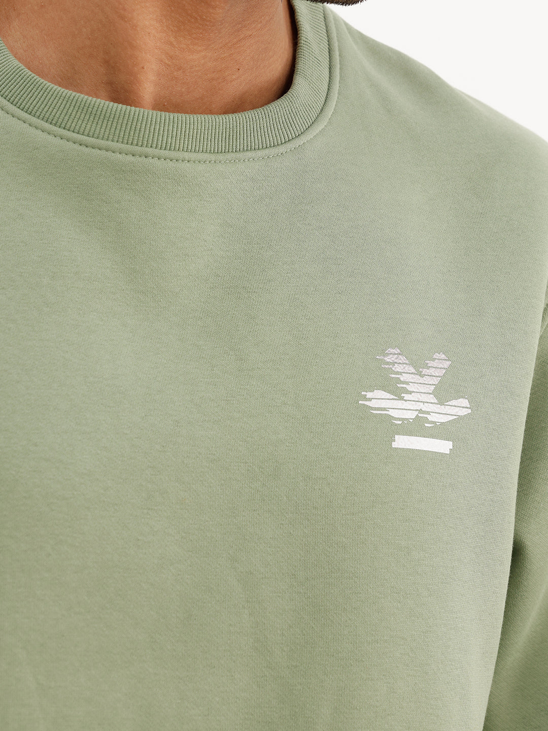 Comfort Fit Placement Printed Sweatshirt | Green