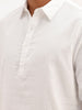 Textured Half Placket Full Sleeve Shirt | White