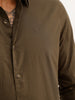 Solid Slim Fit Full Sleeve Shirt | Dark Green | WSH02FSSL0171S