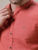 Mandarin Collar Bold Pink Shirt