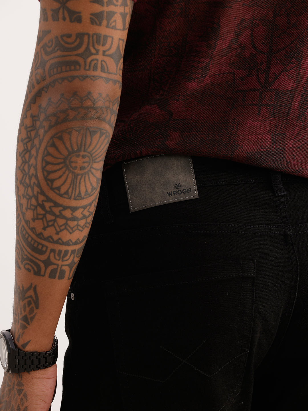 Solid Straight Fit Denim Jeans | Black