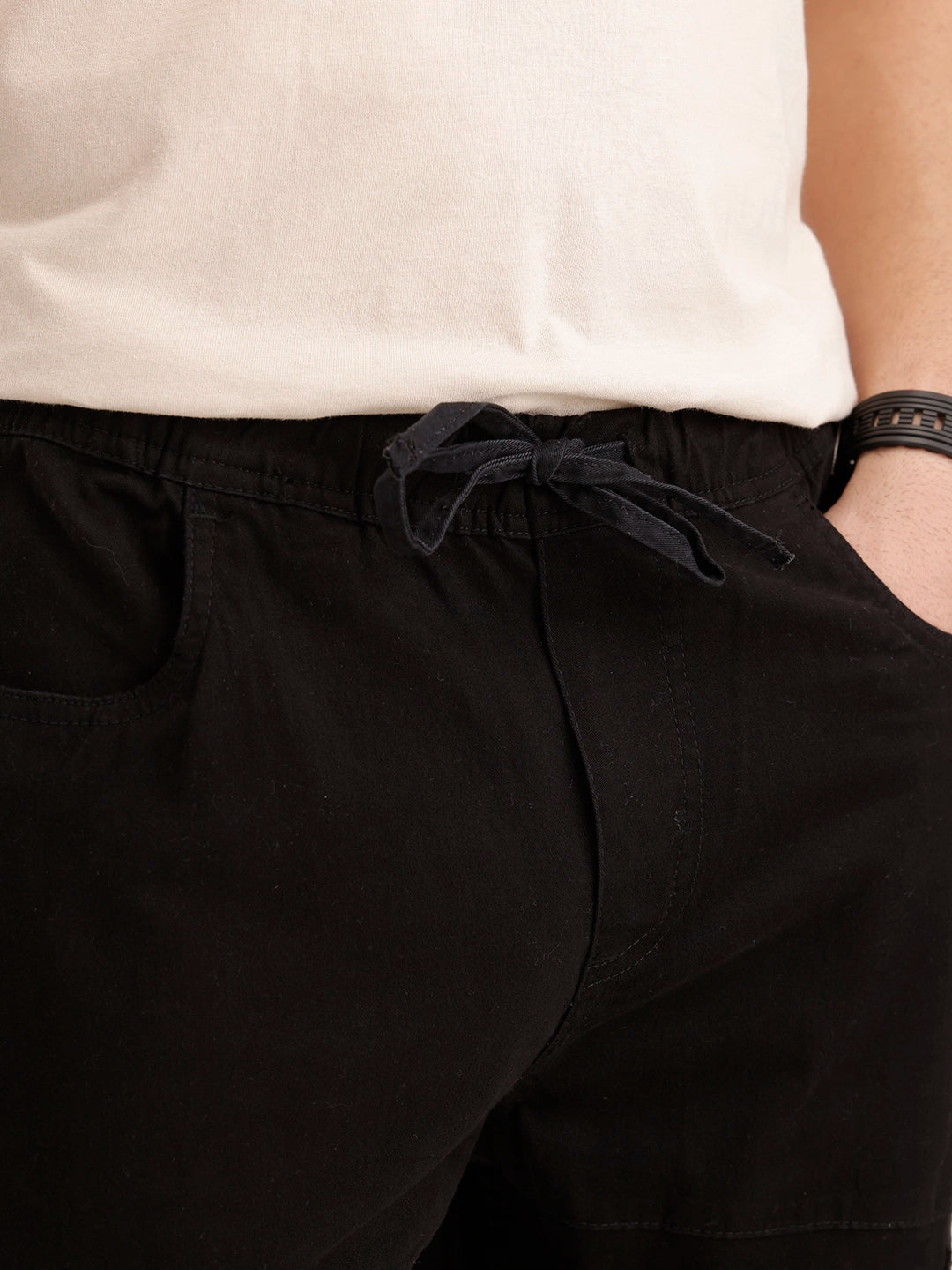 Jogger Fit Cargo Trouser | Black
