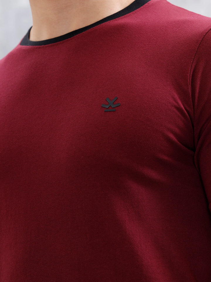 Men's Casual Regular Fit T-Shirt | Maroon