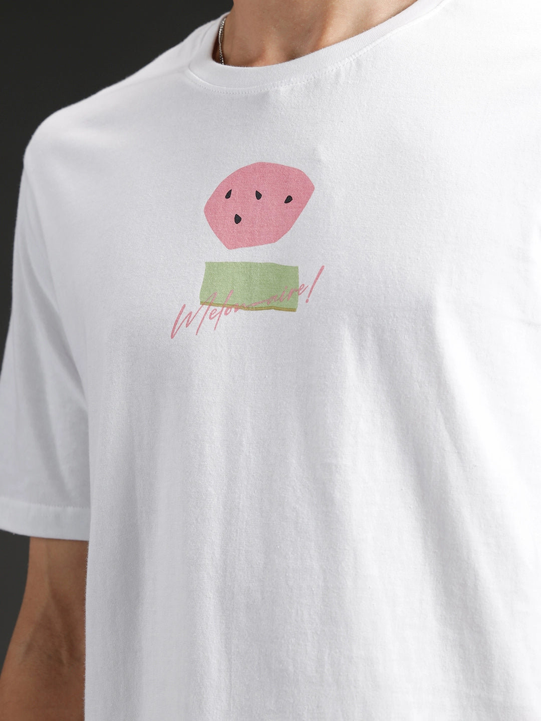 Regular fit Printed T-shirt for Men's | White