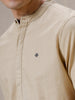 Solid Beige Mandarin Shirt